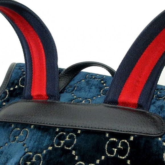GUCCI GG Velvet Small Backpack Rucksack Blue Green Black Multi Velor - Picture 9 of 12